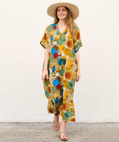 Caftan Ample À Coupe Fluide Pour Femme | Idéal Pour Les Journées Décontractées Et La Saison Chaude