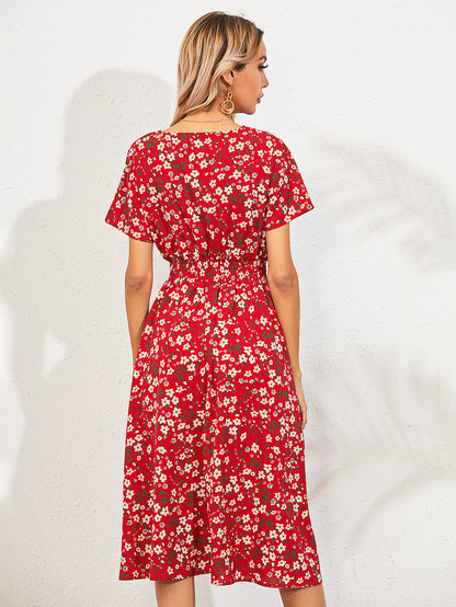 Robe à Fleurs avec Manches Bouffantes pour Femme | Idéale pour les Occasions Estivales