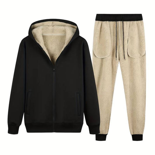 Ensemble De Survêtement Noir pour Homme avec Hoodie Et Pantalon | Idéal pour Le Sport Et Les Loisirs