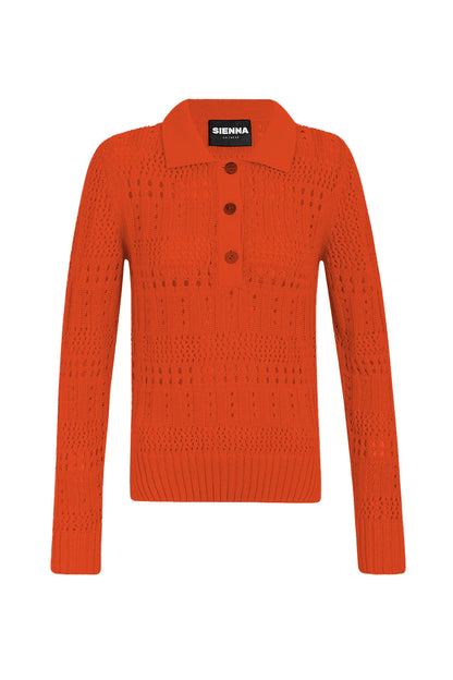 Pull En Maille Ajourée Avec Col Boutonné Pour Femme | Idéal Pour La Superposition