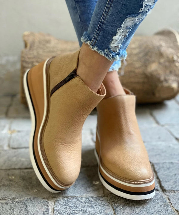 Bottines pour femmes à semelle épaisse et fermeture éclair | Idéal pour l’automne-hiver et les looks de ville