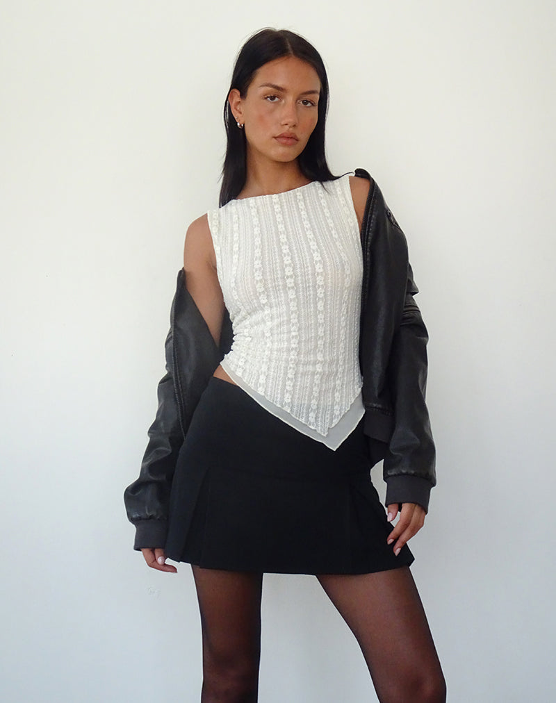 Top Sans Manches À Finition Dentelle Et Ourlet Asymétrique Pour Femme | Idéal Pour Occasions Quotidiennes Et Événements