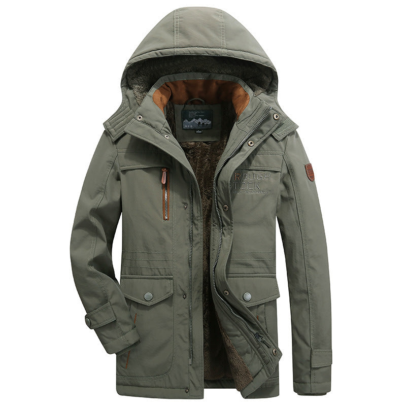 Manteau Long avec Capuche et Fermeture Zippée pour Homme | Idéal pour l’Hiver et la Mi-Saison