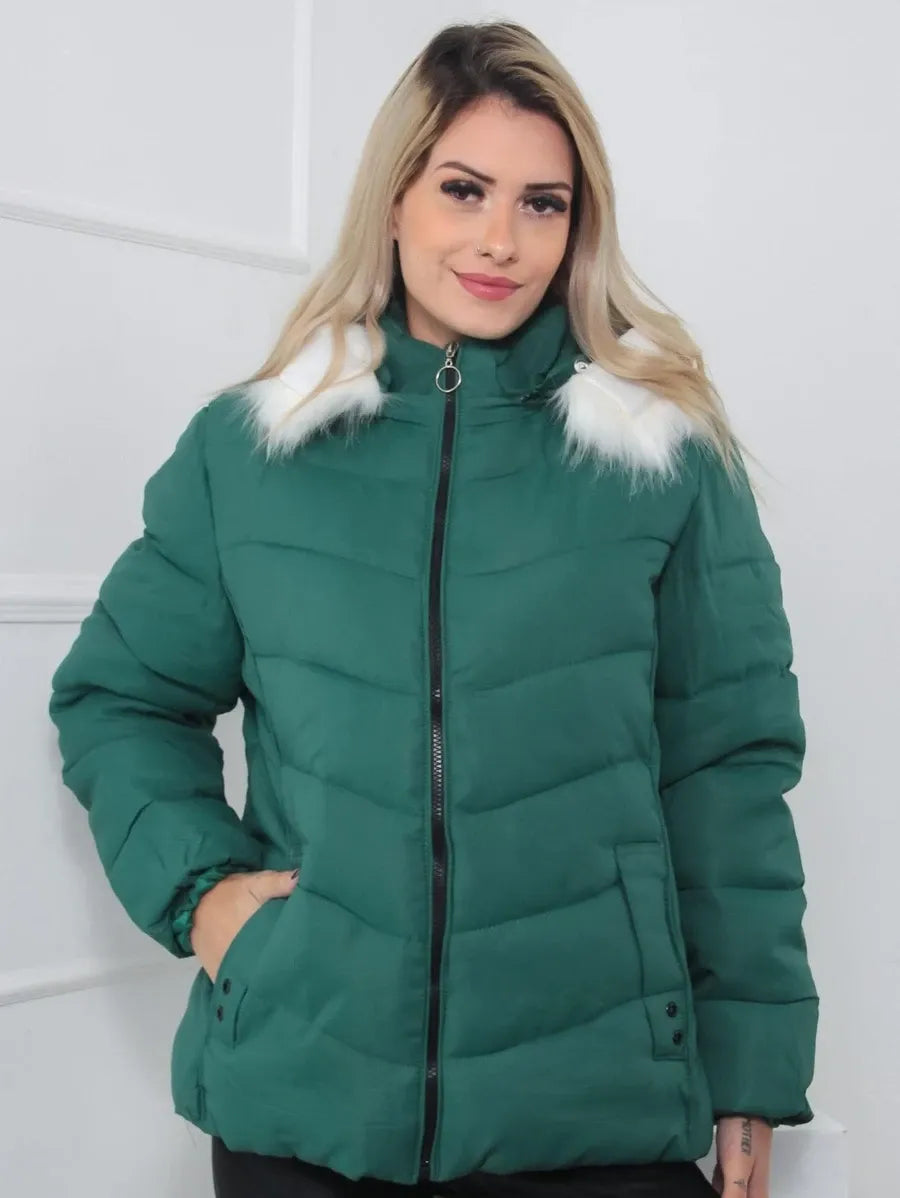 Veste Matelassée avec Capuche Amovible pour Femme | Idéale pour L’Hiver