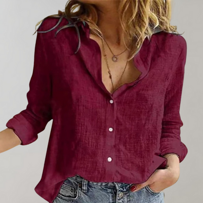 Blouse Longue à Manches Longues avec Fermeture Boutonnée pour Femme | Idéale pour l'Été