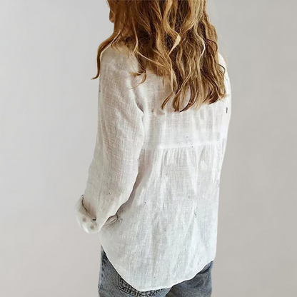 Blouse Longue à Manches Longues avec Fermeture Boutonnée pour Femme | Idéale pour l'Été