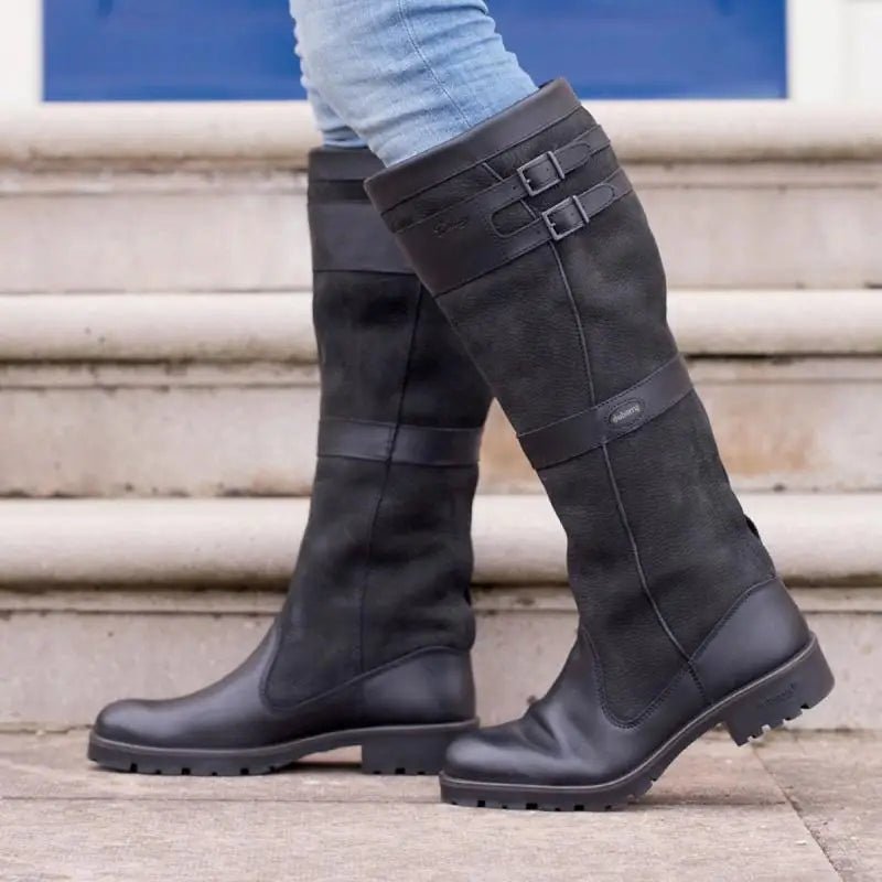 Bottes hautes à boucles doubles pour femmes