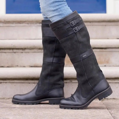 Bottes hautes à boucles doubles pour femmes