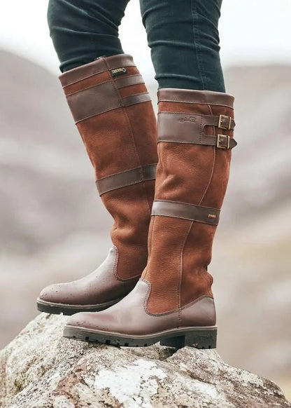 Bottes hautes à boucles doubles pour femmes