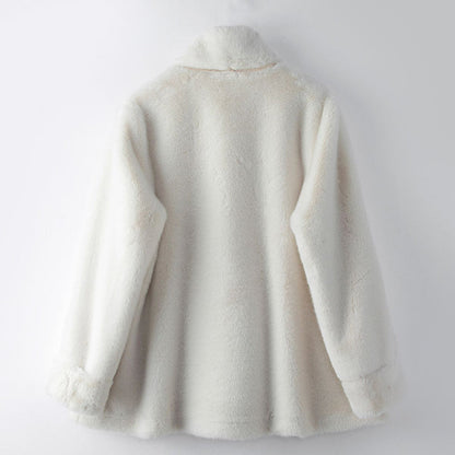Manteau Mi-Long à Fausse Fourrure avec Manches Évasées pour Femme | Idéal pour la Saison Froide