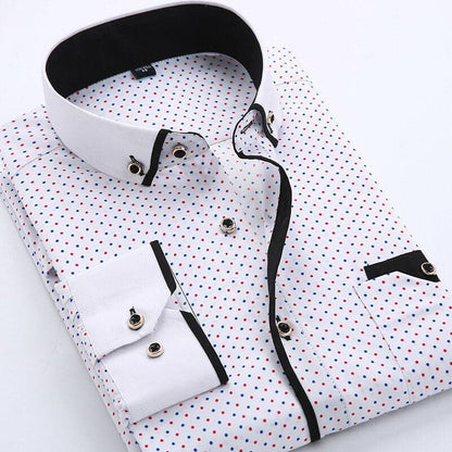 Chemise À Motifs avec Détails Contrastés pour Hommes | Idéale pour Bureau Et Usage Quotidien