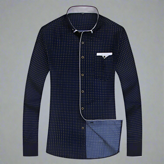 Chemise À Motifs avec Détails Contrastés pour Hommes | Idéale pour Bureau Et Usage Quotidien
