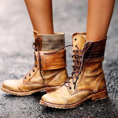 Bottes à lacets pour femmes à semelle crantée | Idéales pour l’automne et les tenues décontractées