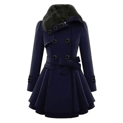 Manteau d’Hiver Long avec Capuche et Col en Fausse Fourrure pour Femme | Idéal pour la Saison Froide