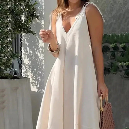 Robe Longue avec Décolleté en V pour Femme | Idéale pour les Événements Estivaux
