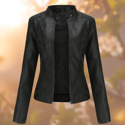 Veste courte à col montant et fermeture zippée pour femme | Idéale pour l’automne