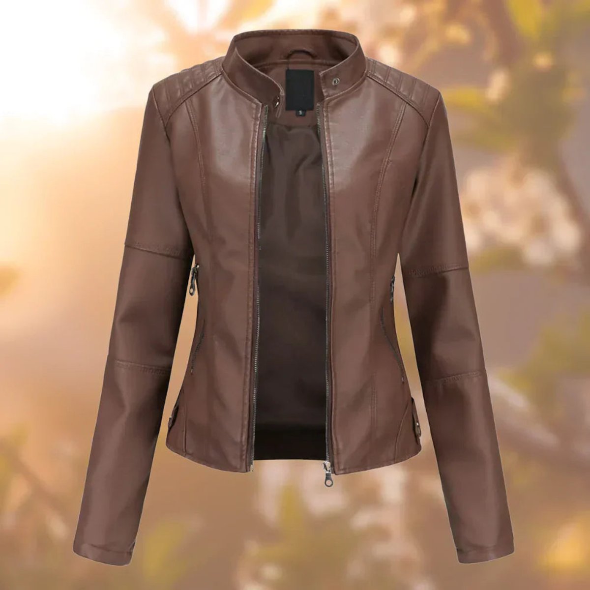 Veste courte à col montant et fermeture zippée pour femme | Idéale pour l’automne