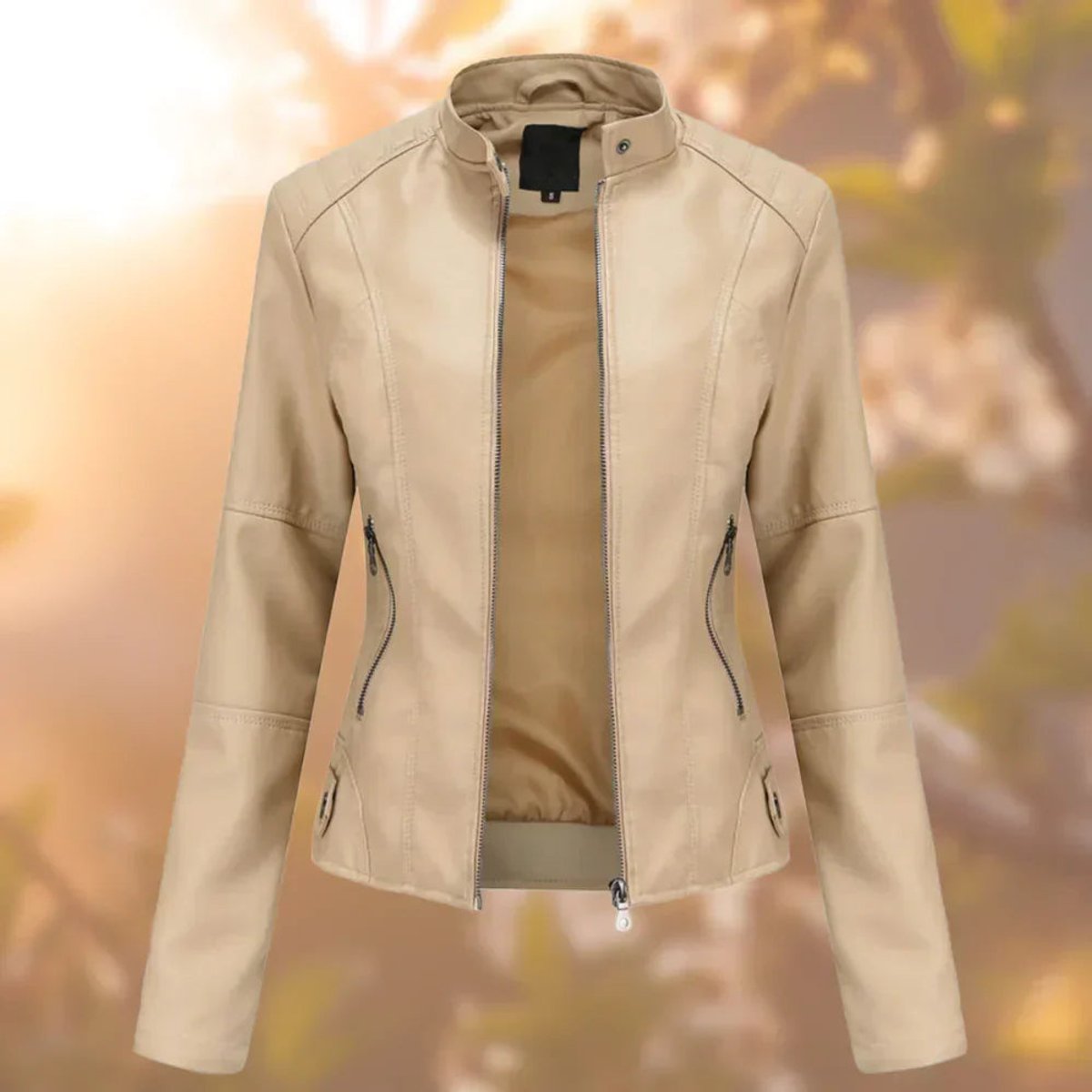 Veste courte à col montant et fermeture zippée pour femme | Idéale pour l’automne