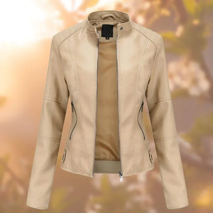 Veste courte à col montant et fermeture zippée pour femme | Idéale pour l’automne