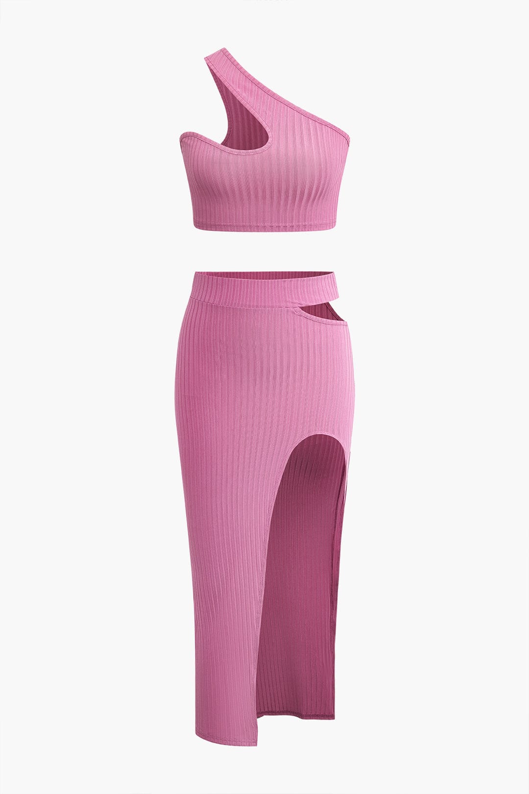 Ensemble One-shoulder Et Jupe Avec Fente Et Découpes Pour Femmes | Idéal Pour Soirées Et Occasions Spéciales
