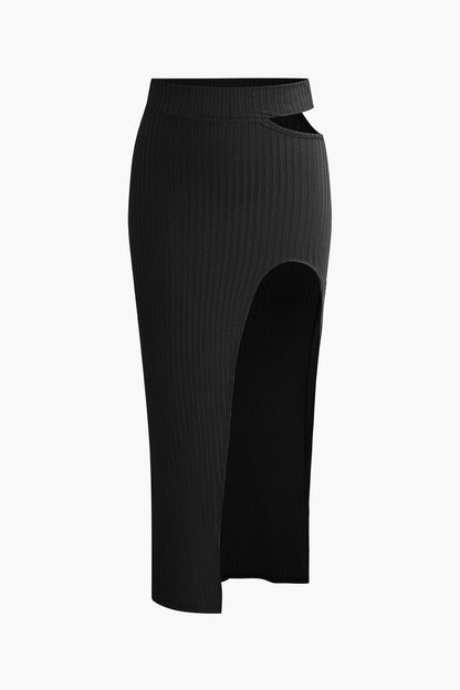 Ensemble One-shoulder Et Jupe Avec Fente Et Découpes Pour Femmes | Idéal Pour Soirées Et Occasions Spéciales