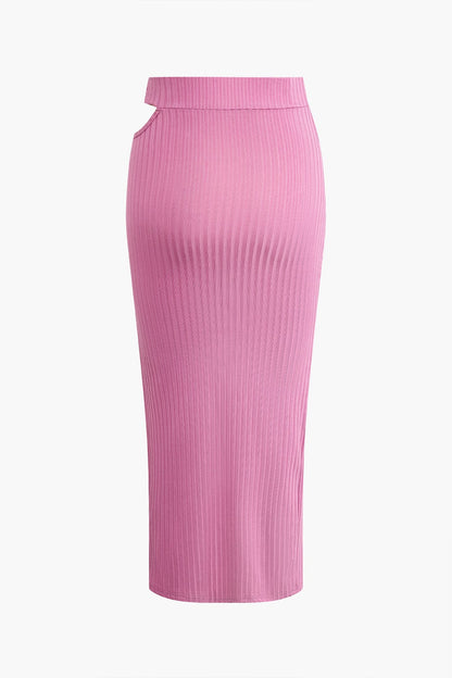 Ensemble One-shoulder Et Jupe Avec Fente Et Découpes Pour Femmes | Idéal Pour Soirées Et Occasions Spéciales