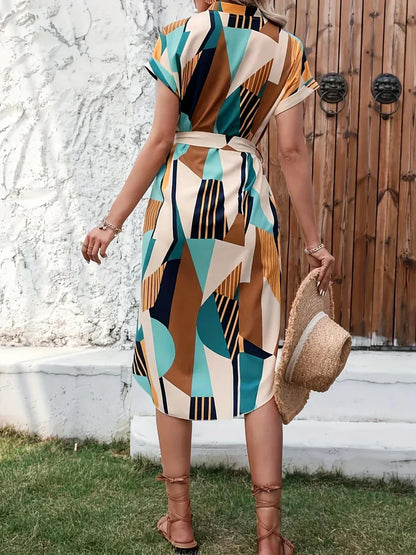 Robe Midi Décontractée Avec Col En V Pour Femme | Idéal Pour Usage Quotidien