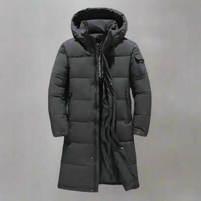 Manteau Long avec Capuche et Fermeture Zippée pour Hommes | Idéal pour l'Hiver