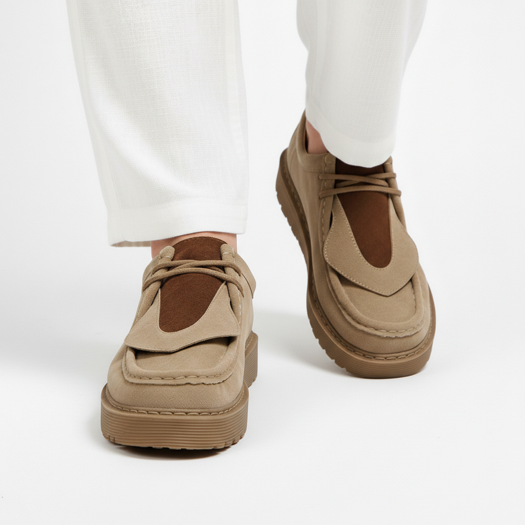 Chaussures à lacets à semelle épaisse pour homme | Idéal pour l’automne et les occasions décontractées