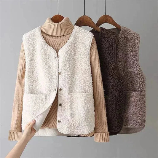 Gilet Sans Manches à Boutons pour Femme | Idéal pour la Superposition en Automne et Hiver