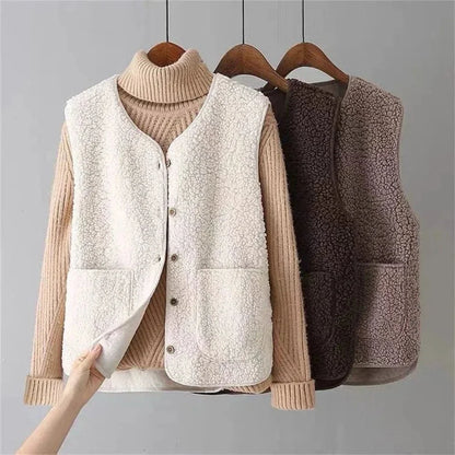 Gilet Sans Manches à Boutons pour Femme | Idéal pour la Superposition en Automne et Hiver