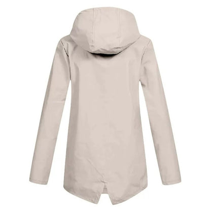 Manteau Long Imperméable avec Capuche pour Femme | Idéal pour les Jours de Pluie