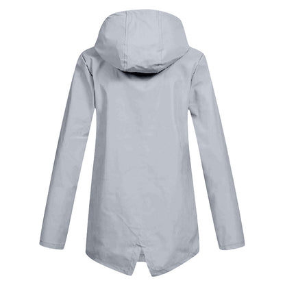 Manteau Long Imperméable avec Capuche pour Femme | Idéal pour les Jours de Pluie