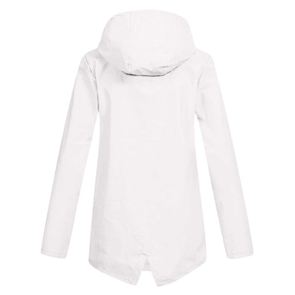 Manteau Long Imperméable avec Capuche pour Femme | Idéal pour les Jours de Pluie