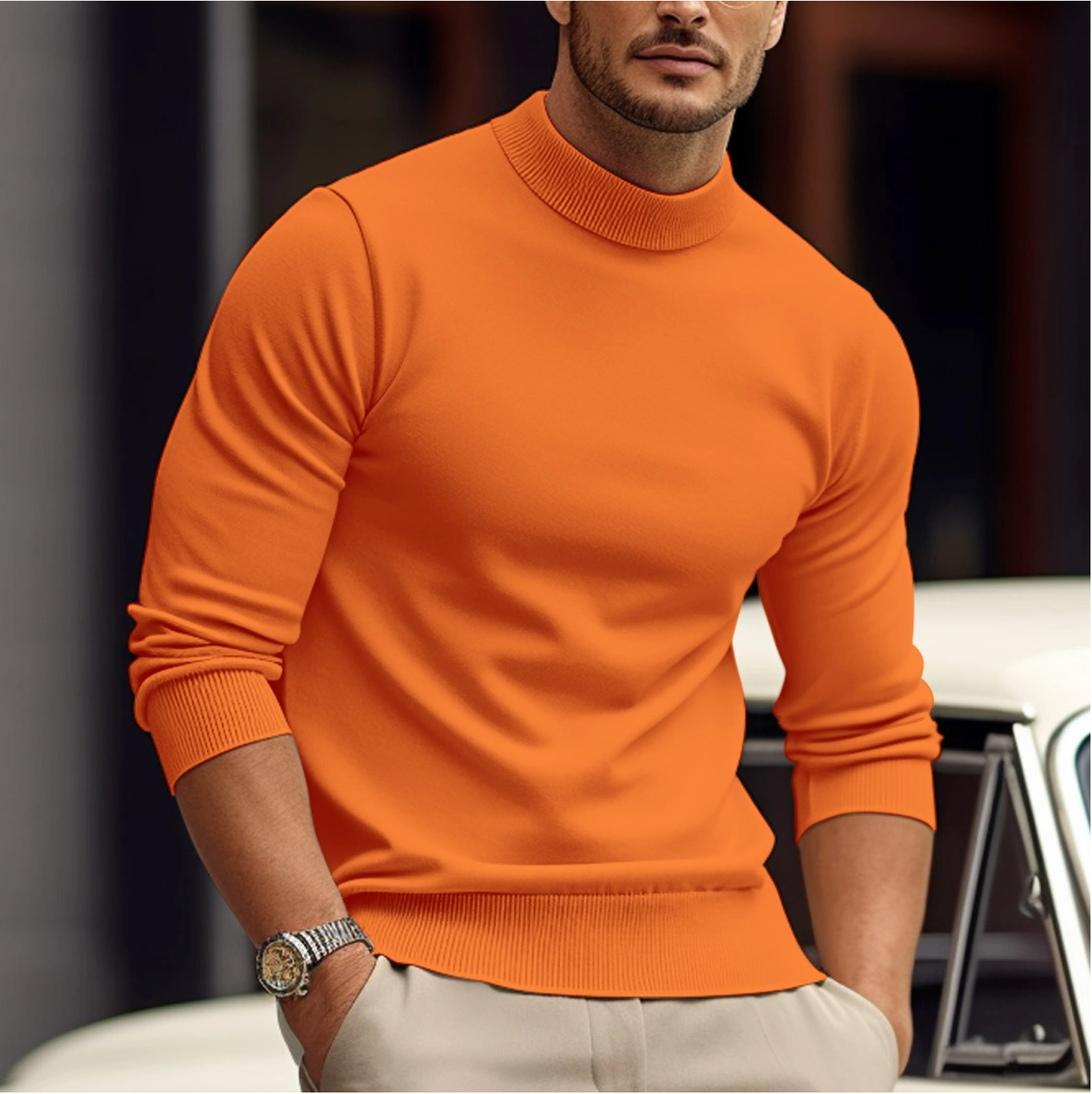 Pull à Col Rond pour Homme avec Coupe Droite | Idéal pour Quotidien et Bureau