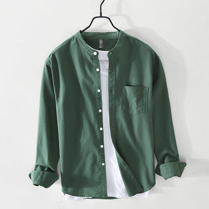 Chemise avec Col Mao et Fermeture Boutonnée pour Homme | Idéal pour Usage Quotidien et Occasions