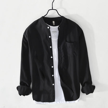 Chemise avec Col Mao et Fermeture Boutonnée pour Homme | Idéal pour Usage Quotidien et Occasions