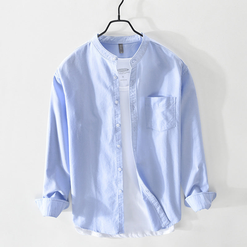 Chemise avec Col Mao et Fermeture Boutonnée pour Homme | Idéal pour Usage Quotidien et Occasions