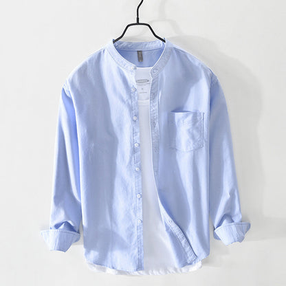 Chemise avec Col Mao et Fermeture Boutonnée pour Homme | Idéal pour Usage Quotidien et Occasions
