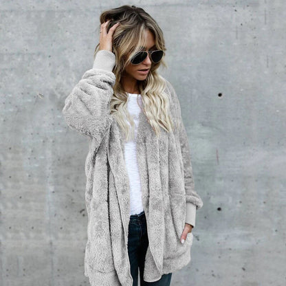 Veste à Capuche en Fausse Fourrure Pour Femme | Idéale Pour la Saison Hivernale