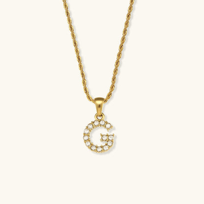 Collier initiale en pierres serties pour femmes