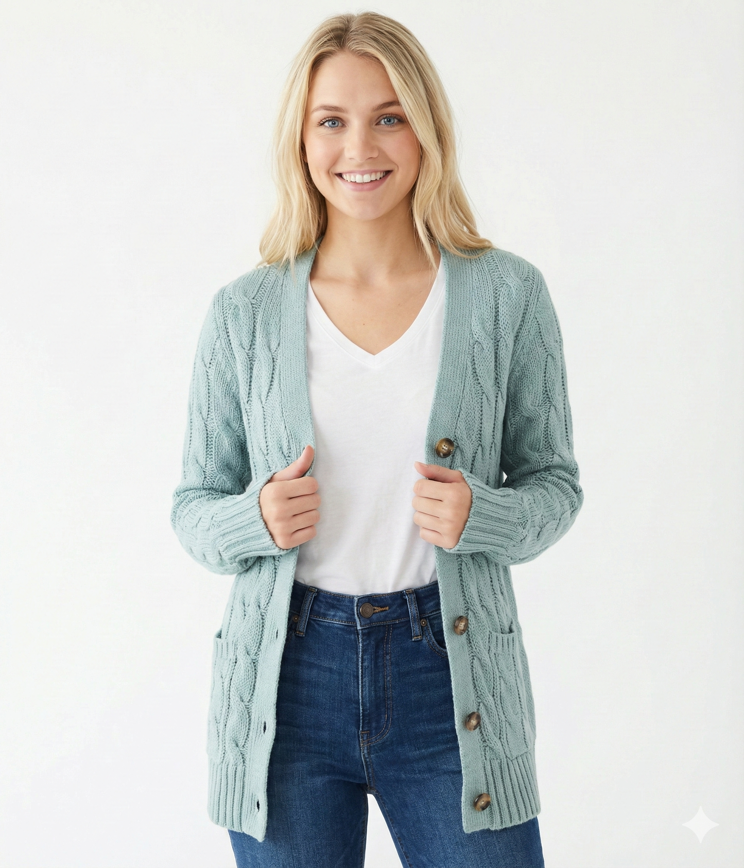 Cardigan boutonné en maille pour femme | Idéal pour l'automne