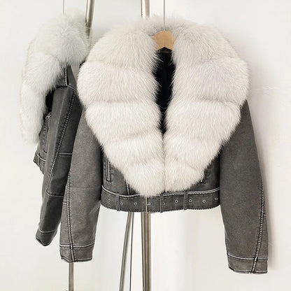 Veste Aviateur avec Col Volumineux Et Ceinture Ajustable pour Femme | Idéale pour La Saison Froide