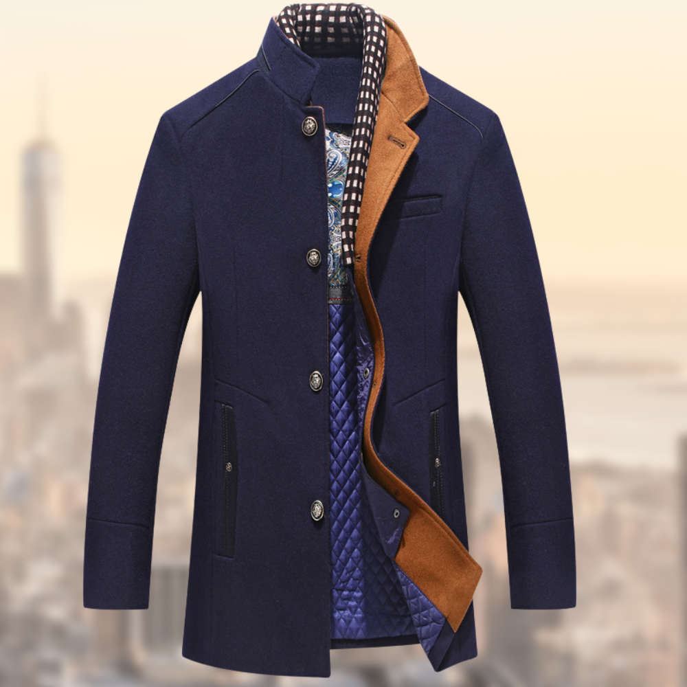 Veste Homme Ajustée en Coton Mélangé | Coupe Moderne Automne/Hiver