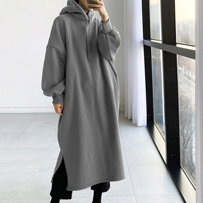 Robe Manteau Longue À Capuche avec Coupe Ample pour Femme | Idéale pour L’Hiver