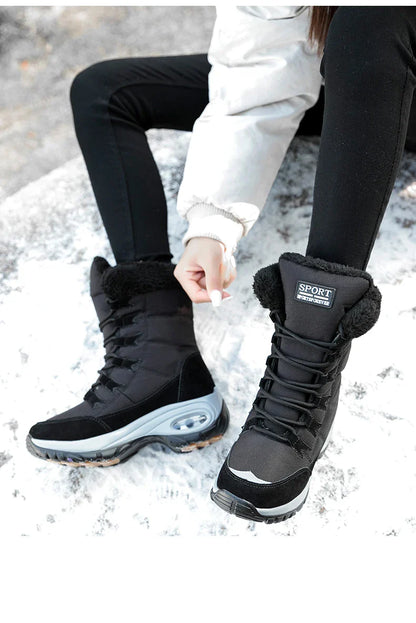 Bottes de Neige à Lacets avec Tige Montante pour Adultes | Idéal pour Saison Froide