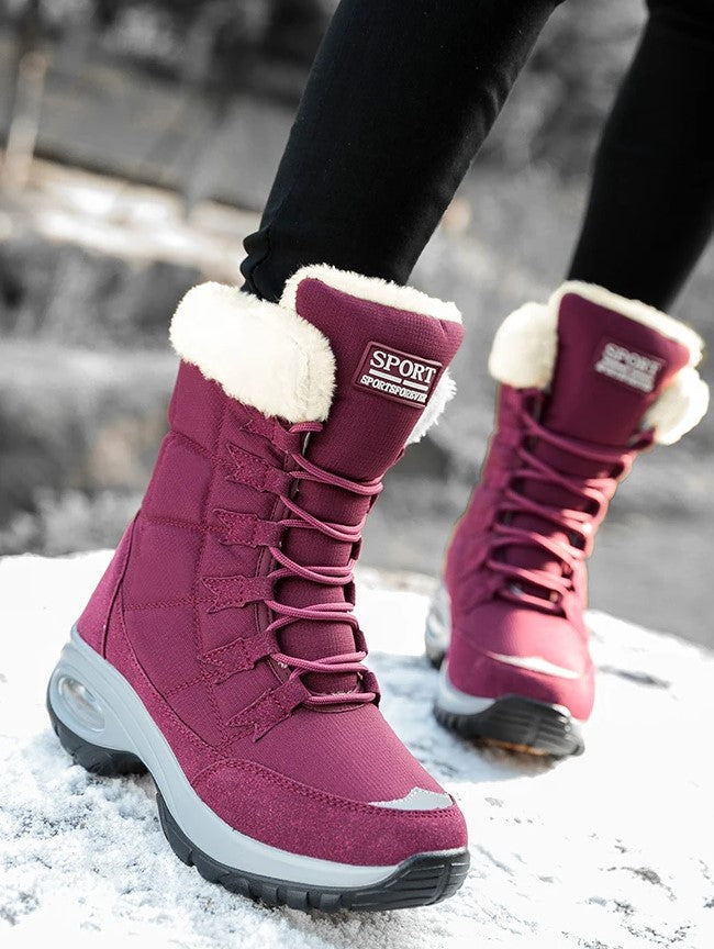 Bottes de Neige à Lacets avec Tige Montante pour Adultes | Idéal pour Saison Froide