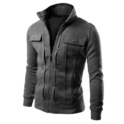 Veste Légère avec Col Montant et Fermeture Zippée pour Homme | Idéale pour les Tenues Décontractées et Quotidiennes