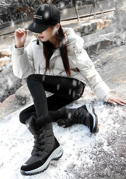 Bottes de Neige à Lacets avec Tige Montante pour Adultes | Idéal pour Saison Froide