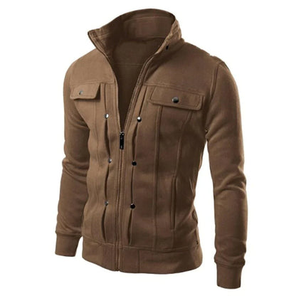 Veste Légère avec Col Montant et Fermeture Zippée pour Homme | Idéale pour les Tenues Décontractées et Quotidiennes